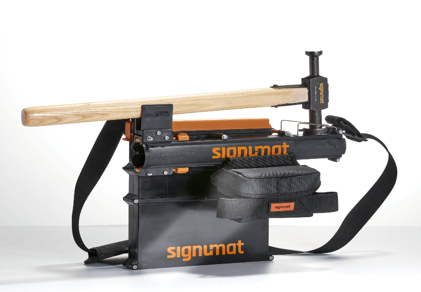 a Photo of the Arbo Tag Tool Set distributed by Alternative Structures in South Africa. The Arbo hammer makes it possible to quickly apply identification tags to the tree trunk.